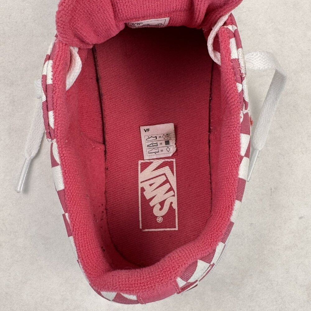 Vans Off The Wall Womens Sz 6 Low Top Sneakers Pink White Checkered Lace Up Shoe - Picture 9 of 13